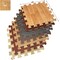 Sorbus Wood Floor Mats Foam Interlocking -Thick Puzzle Wood Tiles with Borders – for Home Office Playroom Basement (16 Tiles 16 Sq ft)